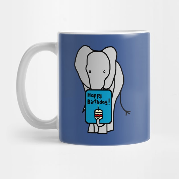 Elephant with Birthday Greetings by ellenhenryart